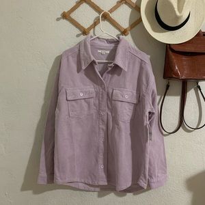 NWT Lavender corduroy shacket